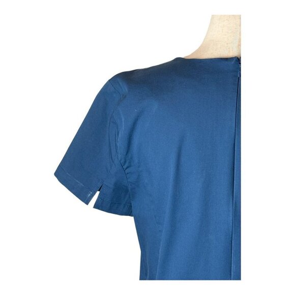 Universal Standard For‎ J Crew Blue Poplin Drop Waist Ruffle Hem Dress Size XS - Picture 7 of 11